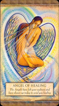 an angel card with the words angel of healing on it