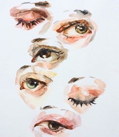 an image of eyes painted in watercolor on paper