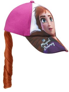 PRICES MAY VARY. OFFICIALLY LICENSED DISNEY: Frozen Elsa and Anna Ponytail Hat for Girls; Quality merchandise with your beloved characters; Entertaining and inspiring people around the globe for decades FROZEN BASEBALL CAP: This high-quality 5-panel Disney baseball hat for little girls features an awesome 3D Frozen baseball caps made of durable cotton twill; These hats feature a comfortable curved brim and eye-catching Frozen character print with Elsa and Anna ponytail hair; Perfect Disney headw Anna Frozen 2, Frozen Hat, Frozen Character, Summer Headwear, Disney Hat, Ponytail Baseball Cap, Frozen Queen, Faux Hair, Disney Hats