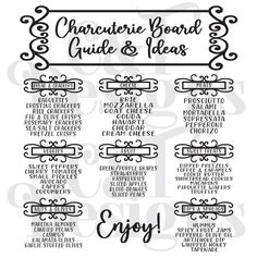 a black and white poster with the words charlotte's board guide & tips on it