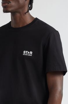 The Italian brand's broken-star logo is magnified at the back of this cotton tee with a relaxed fit and retro-cool attitude. Crewneck Short sleeves 100% cotton Machine wash, tumble dry Made in Italy Men's Designer Clothing Star Logo, Designer Clothes For Men, Big Star, Golden Goose, Logo Graphic, Cotton Tee, Graphic Tee, Designer Clothing, Graphic Tees