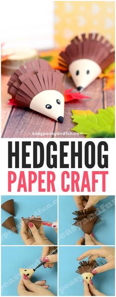 the hedgehog paper craft is being made