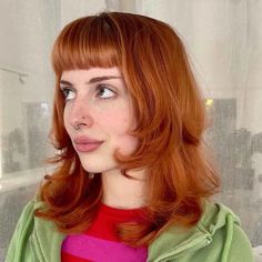 30 Best Layered Haircuts for a Stylish Look | HairAide 90s Haircut With Bangs, Layered 90s Haircut, Medium Long Layered Haircuts, Blow Wave, Dark Ginger Hair, Red Hair With Bangs, 90s Haircuts, Fun Hairstyles, Amber Hair