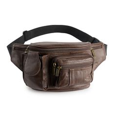 Go hands-free in style with this AmeriLeather leather fanny pack. How do you accessorize? Check out our ACCESSORIES GUIDE for essential tips to elevate your style with must-have accessories.DETAILS 8.25"L x 3"W x 5"H Strap length: up to 50" from end to end Zipper closure Interior: 1 zip pocket, 1 pen holder Exterior: 6 zip pockets Water repellentCONSTRUCTION & CARE Exterior: leather Lining: polyester Wipe clean Imported Size: One Size. Color: Brown. Gender: female. Age Group: adult. Brown Soft Leather Travel Belt Bag, Leather Travel Pouch With Pockets, Travel Brown Belt Bag With Belt Loops, Travel Belt Bag With Pockets In Brown, Leather Travel Belt Bag With Pockets, Brown Travel Belt Bag With Pockets, Leather Belt Bag With Pockets For Travel, Brown Belt Bag With Pockets For Travel, Mysterious Man