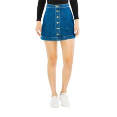 PRICES MAY VARY. Slim fit Button front A-line Style RSADM320W weave type: Woven Button Front Denim Skirt, Debby Ryan, Fluffy Sweater, Jeans Skirt, A Line Mini Skirt, Fashion Wishlist, Jeans Rock, Cute Skirts, Denim Mini Skirt