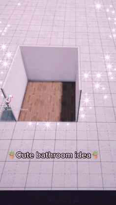 the bathroom is made up of white tiles and wood flooring, with stars on the wall