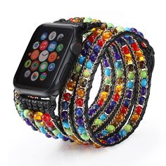 PRICES MAY VARY. 💓Compatibility: Multilayer wrap beaded apple watch band bracelet 38mm/40mm/41mm, 42mm/44mm/45mm/49mm for women and men, compatible with apple watch strap iwatch band Series 10 9 8 7 6 5 4 3 2 1 SE Ultra 2, Nike, Hermes, Edition, etc. 💓Handmade Customized: Boho Apple Watch band is made from AAA+ high quality natural stone colored chakra beads and leather cord with high quality stainless steel apple watch buckle. Leather ropes with gold thread are not only more durable, but also Bohemian Beaded Watch Bands As Gift, Bohemian Adjustable Apple Watch Band With Round Beads, Bohemian Blue Apple Watch Band With Bracelet Strap, Bohemian Multicolor Bracelet Strap Watch Bands, Bohemian Multicolor Adjustable Apple Watch Band, Iphone Watch Bands, Apple Watch Wristbands, Watch Band Bracelet, Chakra Beads