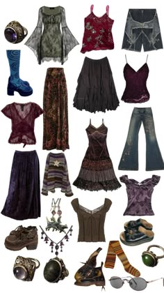 Whimsigoth Types Of Clothes, Witchy Outfits, Mode Hippie, Clothes And Shoes, Swaggy Outfits, Mode Inspo, Hippie Outfits, Goth Outfits