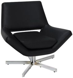 a black office chair with chrome legs on an isolated white background