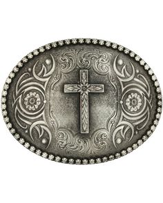 Cross Antiqued Buckle Gucci Web Belt, Antique Belt Buckle, Western Buckles, Four Arms, Brass Belt Buckles, Western Belt Buckles, Silver Belt Buckle, Floral Cross, Silver Belts