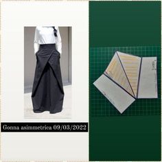 an origami skirt is shown next to a photo of a woman's dress