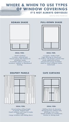 the different types of curtains and how to use them