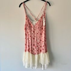 97% Viscose, 3% Elastane. 100% Polyester Lining. Approx Measurements: 35” Length, 17” Pit To Pit Adjustable Straps. Soft, Stretchy Fabric. Offers Welcome! Dress Coquette, Linen Mini Dress, Mini Slip, Mini Slip Dress, Pink Lace, Stretchy Fabric, Adjustable Straps, Anthropologie, Slip Dress