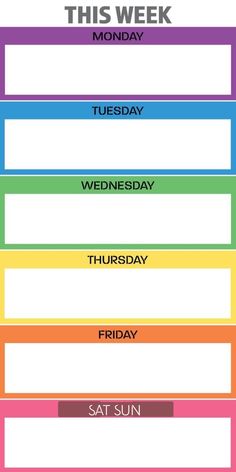 this week's schedule for the school year is shown in rainbows and black