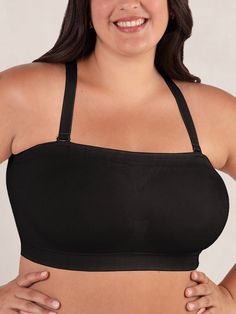 Truekind® Convertible Strapless Bandeau Bra Solid Color Bandeau Sports Bra With Built-in Bra, Stretch Tube Top With Built-in Bra And Full Coverage, Strapless Seamless Nursing Bra, Seamless Strapless Nursing Bra, Solid Bandeau Sports Bra With Stretch, Solid Stretch Bandeau Sports Bra, Solid Color Stretch Bandeau Sports Bra, Stretch Strapless Sports Bra With Built-in Bra, Bandeau Sports Bra With Built-in Support