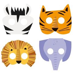 Animal Safari Party Masks - Stesha Party Safari Birthday Party Decorations, Animal Face Mask, Animal Safari, Safari Theme Party, Party Masks, Safari Birthday Party, Jungle Birthday, Safari Jungle, Party Animals