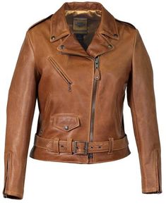 Womens Perfecto® Leather Jacket - Schott NYC Classic Leather Jacket With Belt Loops, Classic Leather Jacket For Fall With Belt Loops, Classic Fall Leather Jacket With Belt Loops, Classic Fall Biker Jacket For Work, Classic Biker Jacket With Belt Loops For Fall, Womens Leather Jackets, Asymmetrical Leather Jacket, Belt With Buckle, Womens Jackets