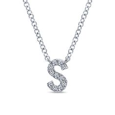 Gabriel & Co. A versatile initial necklace crafted from luxurious gold and brilliant diamonds. White Gold Diamond Cut Initial Pendant Necklace, Luxury White Gold Initial Pendant Diamond Necklace, Diamond Initial Monogram Necklace, Diamond White Initial Pendant Necklace, Luxury Necklace With Diamond Accents, Initial Pendant, Diamond Initial Necklace, Initial Pendant Necklace, Classic Necklace, Necklace Craft