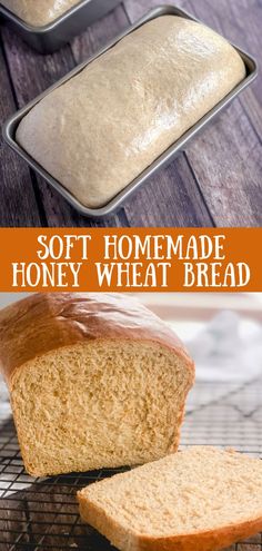 bread in a pan and bread on a rack Best Honey Wheat Bread Recipe, Homemade Honey Wheat Bread, Honey Wheat Bread Recipe, Honey Wheat Bread, Fresh Baked Bread, Honey Bread, Wheat Bread Recipe, Simple Pantry