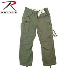 Rothco's Vintage M-65 Field Pant feature a heavy weight 9 0z material with two adjustable waist tabs with reinforced bartacks suspender loops and a drawstring bottom with pleated knees. Color: Green.  Gender: unisex.  Age Group: adult. Tanker Boots, Jungle Boots, Army Fatigue, Military Pants, Military Surplus, Vintage Military, Green Pants, Vintage Pants, Outdoor Wear