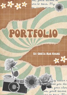 an old poster with flowers on it and the words portfolio written in spanish