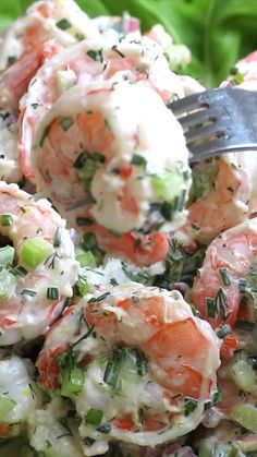 Video showing steps to making Shrimp Salad Recipe. Sip And Shop Drink Ideas, Simple Fast Meals, Creamy Shrimp Salad, Easy Shrimp Salad, Summer Shrimp Recipes, Shrimp Salad Recipes, Creamy Shrimp