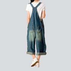 Make a statement in our 2023 Spring-Summer Collection baggy embroidered women's denim jumpsuit a perfect blend of edgy flair and millennium Y2K vibes!Why You'll Fall In LoveThis timeless and chic jumpsuit is tailored to silhouette and flatter your silhouette. making it the perfect addition to your wardrobe. Its loose. comfortable fit type and vibrant. polished finish make it the ideal choice for any occasion. Plus. its printed prints and suspenders with buttoned closure add a unique touch of sty Casual Blue Wide-leg Jumpsuits And Rompers, Casual Blue Wide Leg Jumpsuits And Rompers, Non-stretch Medium Wash Denim Overalls, Dark Wash Wide Leg Cotton Overalls, Relaxed Fit Dark Wash Jumpsuits And Rompers, Non-stretch Cotton Wide Leg Jumpsuits And Rompers, Summer Wide Leg Medium Wash Denim Jumpsuit, Spring Medium Wash Cotton Jumpsuits And Rompers, Spring Cotton Medium Wash Jumpsuits And Rompers