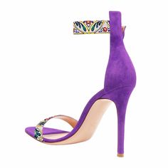 null Purple Sandals With 4-inch Heel And Ankle Strap, Purple Open Toe Heels With Sculpted Heel, Purple Sandals With Sculpted Heel, Purple High Heel Sandals With Sculpted Heel, Purple Heels With Sculpted Open Heel, Purple Ankle Strap Sandals With 4-inch Heel, Purple Open Toe Sandals With 4-inch Heel, Purple Sandals With 4-inch Heel And Open Heel, Purple Sandals With Heel Strap And Pointed Toe