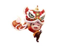 Chinese Ramen, Motion Design Trends, Chinese Background, A Cartoon Character, Lion Dance, Character Sketches, Logo Background, Sketch Painting, Cartoon Character Design