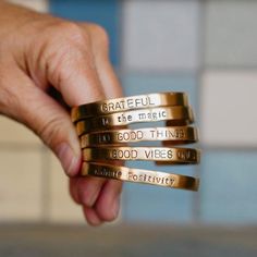 CUFF | Cosmos Collection Metal Stamping Ideas, Hand Stamped Cuff Bracelet, Bracelet Styles, Handstamped Bracelet, Little Rock Arkansas, Radiate Positivity, Stamped Bracelet, Crystal Bangle, Bead Bangles