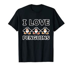 i love penguins penguin t - shirt for kids and adults