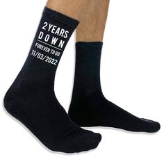 PRICES MAY VARY. Personalized 2 Year Anniversary Gifts for Him - Say, "happy anniversary husband" with our Two Years Down and Forever to Go anniversary gift socks! The second wedding anniversary is traditionally celebrated with the gift of cotton, and our personalized socks for men are the perfect anniversary gift idea. The socks can be customized with the wedding date making a truly unique pair of socks and a memorable cotton anniversary gift. Traditional Cotton Anniversary Gifts - Looking for 2 Year Anniversary Gift Ideas For Him, 2 Year Anniversary Gifts, 2 Year Anniversary Gifts For Him, Happy Anniversary Husband, Cotton Anniversary Gifts For Him, Happy 2nd Anniversary, 2nd Anniversary Cotton, 2 Year Anniversary Gift, Anniversary Husband