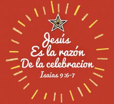 the words jesus e el naon de la celebracion on a red background