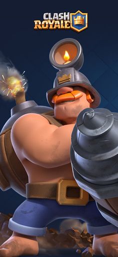 an image of clash royale character with his arm out and holding a fire extinguisher