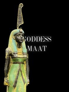 an egyptian statue with the words goddess maat on it