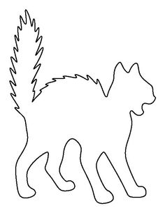 a black and white outline of a cat