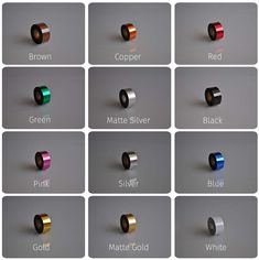 many different types of rings are shown in this image with the words happy supplies on them