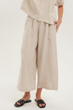 Natural Linen Capri Pants, Linen Pant, Linen Crops, European Linens, Linen Shop, Bottom Clothes, Versatile Style, Spring Collection, Summer Essentials