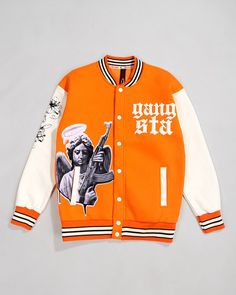 GangSta Men's Varsity Jacket New season patch embroidery regular fit college jacket. -Patch embroidery on the front, digital print on the sleeve -Sleeves with leather detail -Snap closure -Side pockets -Regular fit -65% Cotton 35% Polyester Fall Varsity Jacket With Embroidered Graphics For Streetwear, Fall Outerwear With Embroidered Graphics And Baseball Collar, Winter College Outerwear With Embroidered Graphics, Varsity Winter Outerwear With Embroidered Graphics, Varsity Style Winter Outerwear With Embroidered Graphics, Fall Streetwear Varsity Jacket With Graphic Print, Spring College Outerwear With Patches, Urban Varsity Jacket With Patches, College Varsity Jacket With Graphic Print