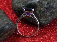 Blue Sapphire Engagement Ring, Princess cut, Solitaire, Phoebe, 4ct, 9mm, Sapphire ring, Gift For Her, Promise Ring. Need a matching band? Check out my Bands SectionWould you like a Custom Ring Created Just for You? Please ask for a quote!All Gems are Fair Trade & Conflict-free.Ring DetailsMetals Available: 10k, 14k, 18k, Platinum PLT900, Platinum PLT950Gold Options: White, Yellow or RoseSizes Available: 3-9. Larger sizes Available, Please ask for a quoteCenter GemGem: Sapphire (Lab grown, same Emerald Cut Sapphire Ring With Prong Setting For Proposal, Sapphire Ring With Radiant Diamond Cut, Gift Sapphire Ring With Emerald And Brilliant Cut, Emerald Cut Brilliant Sapphire Ring As Gift, Radiant Cut Sapphire Ring With Diamond Cut, Formal Baguette Cut Solitaire Sapphire Ring, Formal Radiant Cut Lab-created Sapphire Rings, Sapphire Ring With Prong Setting In Radiant Cut, Formal Rings With Diamond Cut Lab-created Sapphire