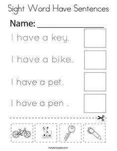 the sight word have sentences worksheet for kids to practice their handwriting and writing skills