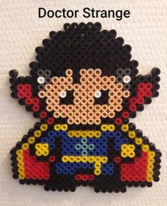 an image of a beaded character made out of legos with the words doctor strange on it