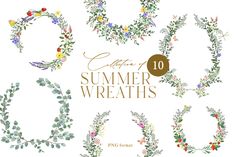 watercolor flowers and wreaths for the summer