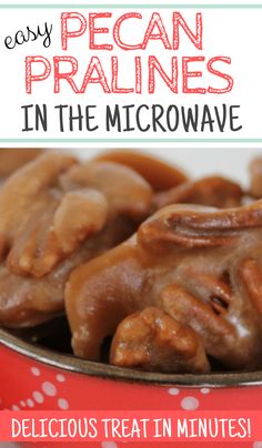 pecan prunes in the microwave with text overlay that reads easy pecan prunes in the microwave delicious treat in minutes