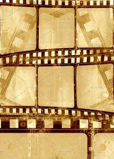 an old film strip with four different filmstrips on it, all in sepia