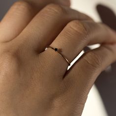 Sooooo Delicate And Small. A Super Sweet Gift. Solid 18k Yellow Gold 0.03 Carat Black Diamond 1.0mm (Width Of Band) Size 5 Catbird Nyc, Catbird Jewelry, Tiny Rings, Ring Black, Sweet Gifts, Diamond Color, Super Sweet, Black Rings, Womens Jewelry Rings