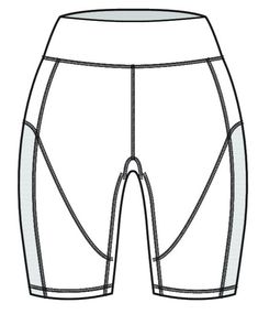 the front view of a women's cycling shorts with an open side pocket and mesh detailing