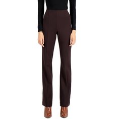 Stretchy And Supportive Pont-Knit Fabric Pairs With A Flattering High Rise On These Pull-On Pants From Inc International Concepts. Approx. Inseam: 33" High Rise; Curvy Fit Through Hips And Thighs; Bootcut Leg Pull-On Style Rayon/Nylon/Spandex Machine Washable Imported Elegant Wide Leg Pants With Pull-on Style For Fall, Fitted Wide Leg Pull-on Pants For Workwear, Fitted Pull-on Wide Leg Pants For Workwear, Stretch Brown Wide Leg Pants For Workwear, Fitted Wide Leg Pants For Business Casual Winter, Winter Business Casual Fitted Wide Leg Pants, Winter Business Casual Wide Leg Pants, Brown Wide-leg Elastane Pants, Stretch Brown Full-length Dress Pants