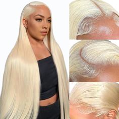 PRICES MAY VARY. ❤️ Premium 613 Lace Front Wig Human Hair 13x4 Transparent lace: Get a more voluminous and fuller hair look with this 13x4 In lace Straight 613 wig that has 180% density. Made of 100% human Brazilian Virgin Blond hair, it is softer, and has a longer service life, non-shedding and no tangle wig no chemical process, ensuring durability and quality. 💝 613 Lace Front Wig Human Hair - Dye and design your wig your way, Express your creativity and personal style with this 613 frontal w 613 Lace Front Wig, 613 Wig, Color Rubio, Human Hair Wigs Blonde, Lace Frontal Wigs, Blonde Lace Front Wigs, Style Sportif, Fuller Hair, Straight Lace Front Wigs