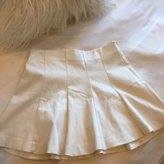 White Pleated Skirt From Zara. Size Small. Never Worn Zara Pleated Mini Skort, White High-waist Pleated Skirt, White Pleated High Waist Skirt, White Relaxed Mini Skirt With Lining, Trendy Fitted Zara Skort, Trendy Fitted Zara Skirt, White Fitted Flared Mini Skirt, White Fitted Flared Skort, Elegant Pleated Tennis Skirt For Day Out